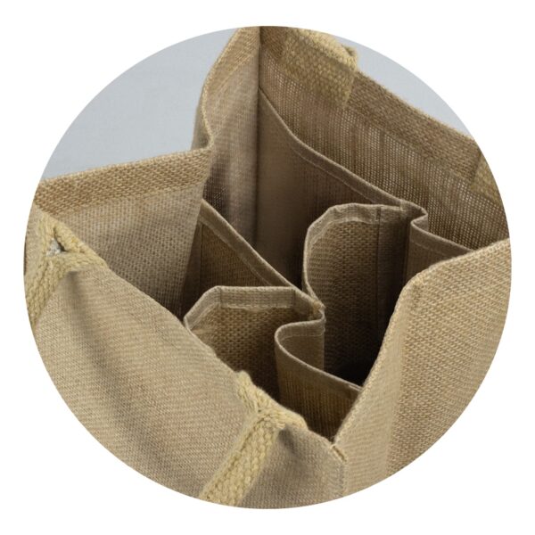 Jute Four Bottle Wine Carrier - Image 3