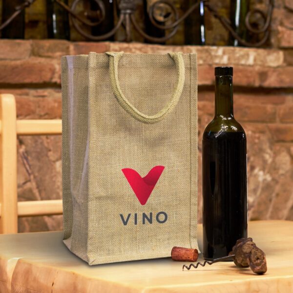 Jute Four Bottle Wine Carrier - Image 4
