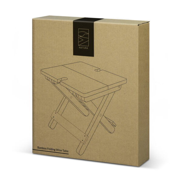 NATURA Bamboo Folding Wine Table - Image 4