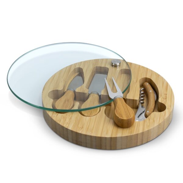 NATURA Glass & Bamboo Cheese Board - Image 4