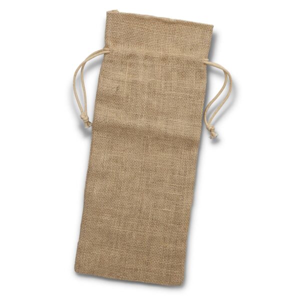 Jute Wine Drawstring Bag - Image 2