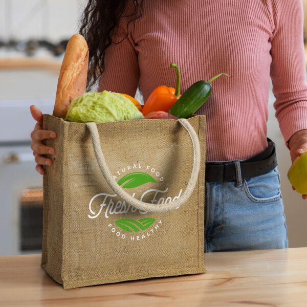 Monza Starch Jute Tote Bag - Image 3