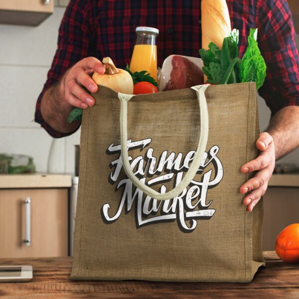 Lanza Starch Jute Tote Bag - Image 3