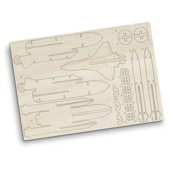 BRANDCRAFT Rocket Ship Wooden Model - Image 3