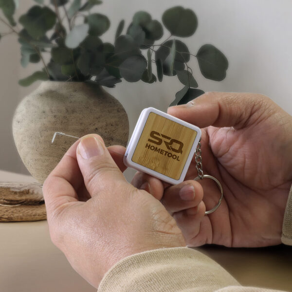 Bamboo Tape Measure Key Ring - Image 4
