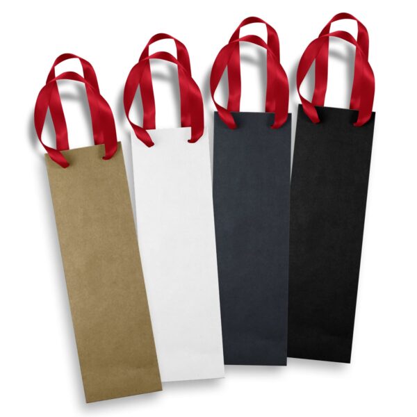 Wine Ribbon Handle Paper Bag - Image 2