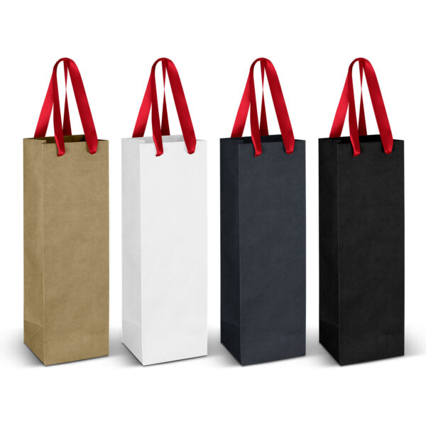 Wine Ribbon Handle Paper Bag - Image 6