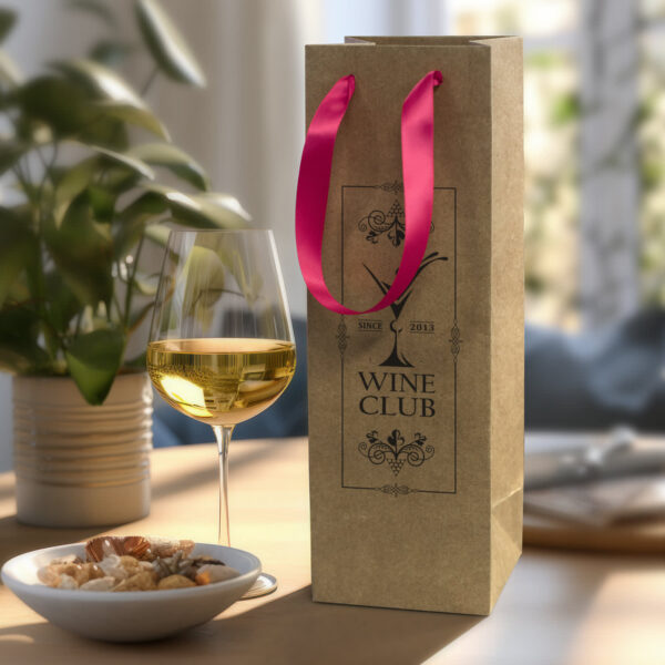 Champagne Ribbon Handle Paper Bag - Image 4