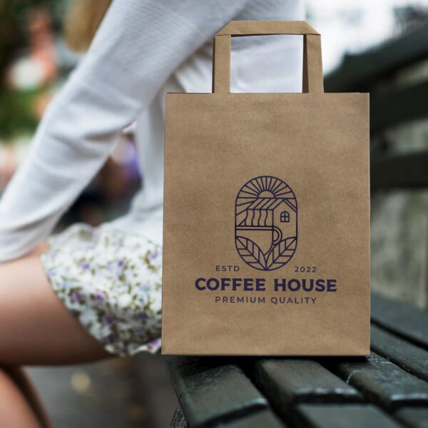 Medium Flat Handle Paper Bag Portrait - Image 6