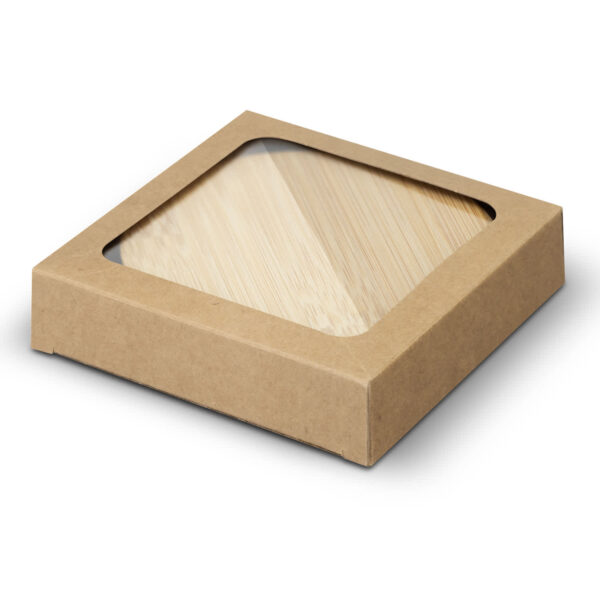Bamboo Bottle Opener Coaster Set of 2 - Round - Image 3
