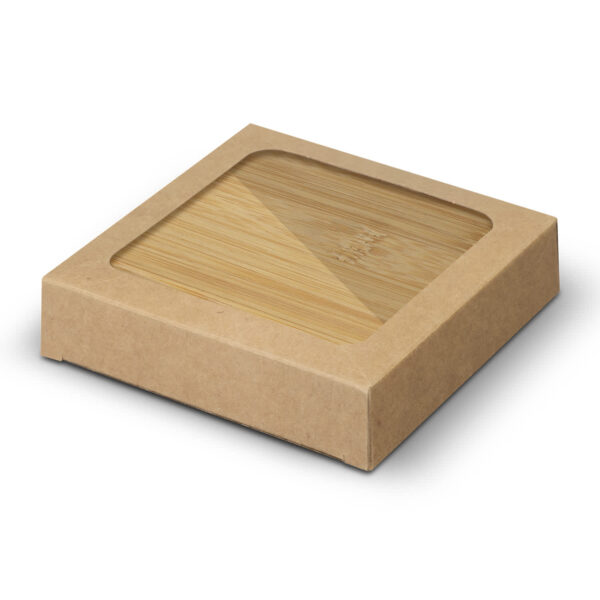 Bamboo Bottle Opener Coaster Set of 2 - Square - Image 3