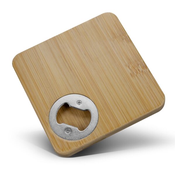 Bamboo Bottle Opener Coaster - Square - Image 3