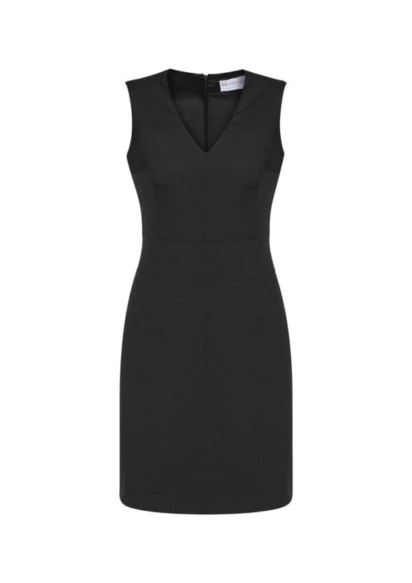 Womens Comfort Wool Stretch Sleeveless V-Neck Dress - Image 4