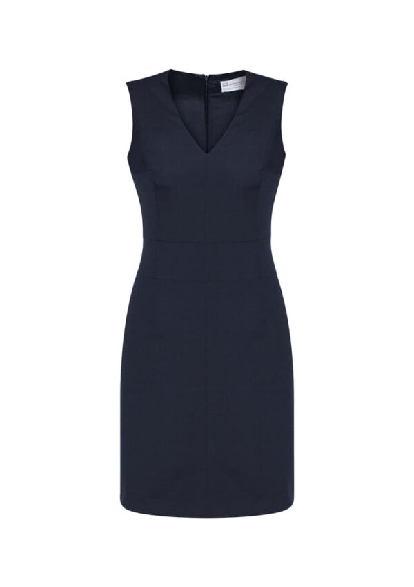 Womens Comfort Wool Stretch Sleeveless V-Neck Dress - Image 2