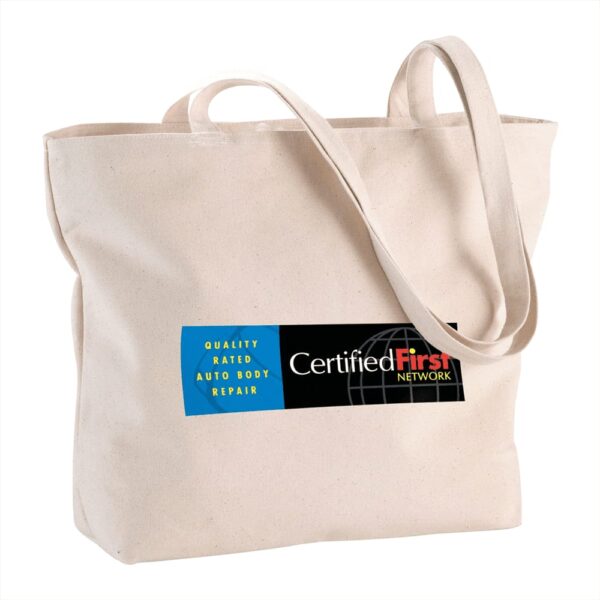 Zippered 10oz Cotton Canvas Shopper Tote - Image 6