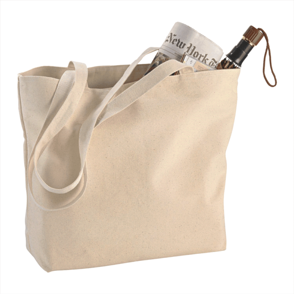 Zippered 10oz Cotton Canvas Shopper Tote - Image 2