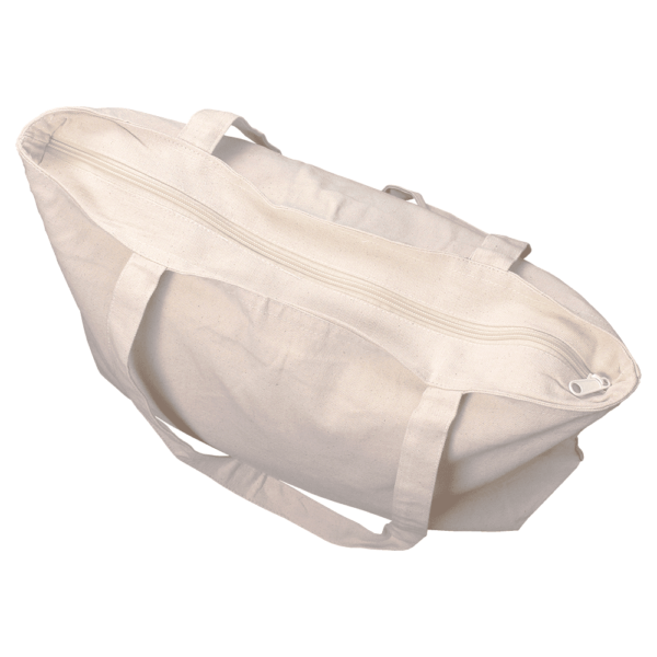 Zippered 10oz Cotton Canvas Shopper Tote - Image 3