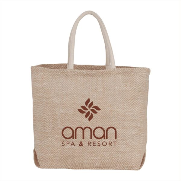 Herringbone Jute Tote - Image 4