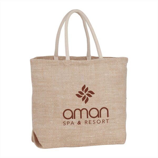 Herringbone Jute Tote - Image 5