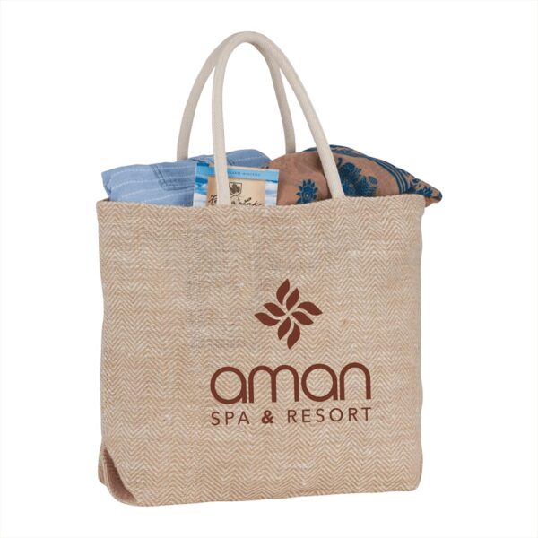 Herringbone Jute Tote - Image 6
