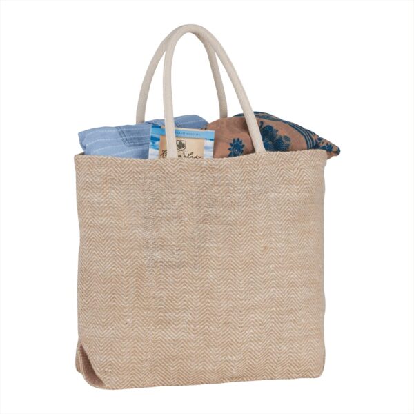 Herringbone Jute Tote - Image 3
