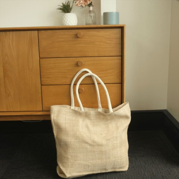 Herringbone Jute Tote - Image 7