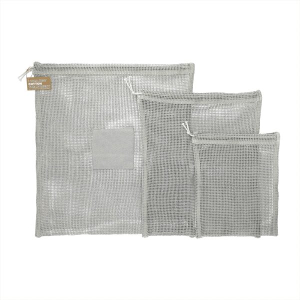 Recycled Cotton Mesh Cinch Pouch Set