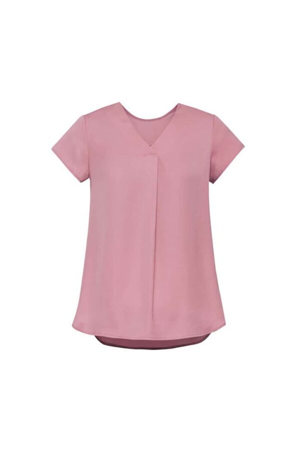 Womens Kayla V-Neck Pleat Blouse - Image 4