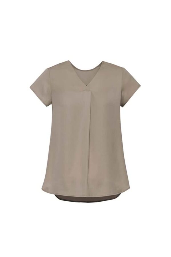 Womens Kayla V-Neck Pleat Blouse - Image 8
