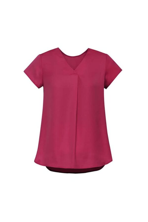 Womens Kayla V-Neck Pleat Blouse - Image 6