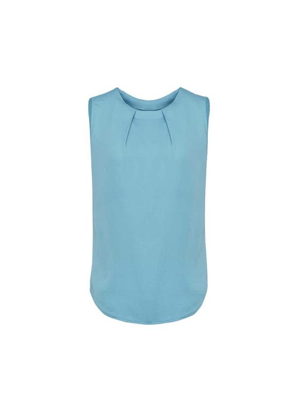 Womens Estelle Sleeveless Pleat Detail Blouse - Image 2