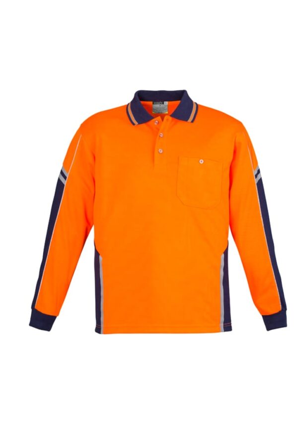 Mens Hi Vis Squad Long Sleeve Polo - Image 4