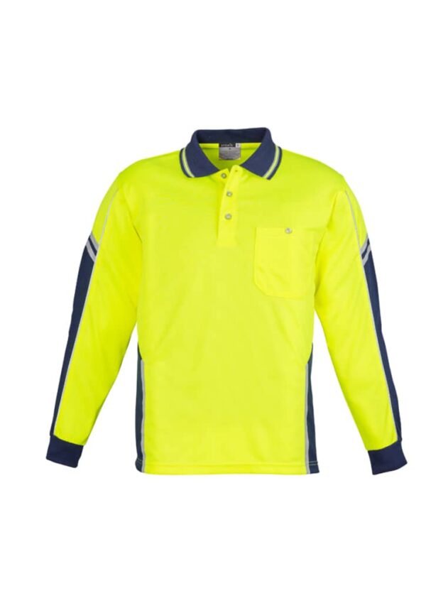 Mens Hi Vis Squad Long Sleeve Polo - Image 2