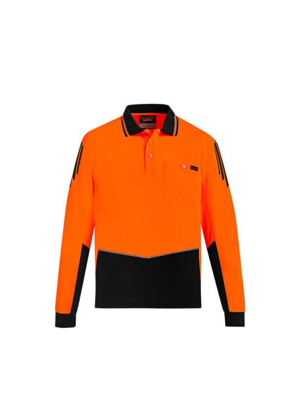 Mens Hi Vis Flux Long Sleeve Polo - Image 10