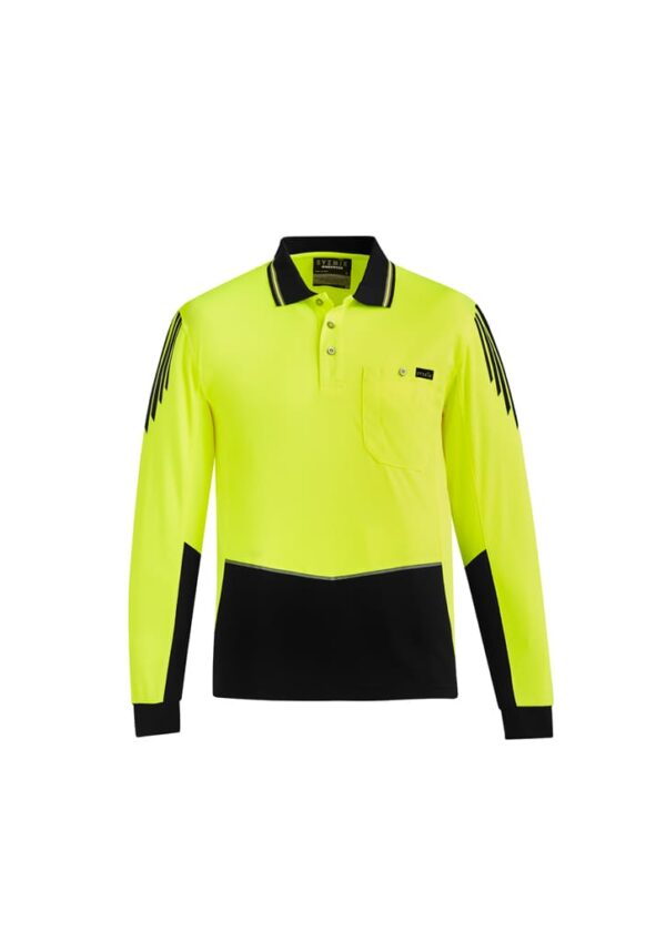 Mens Hi Vis Flux Long Sleeve Polo - Image 12