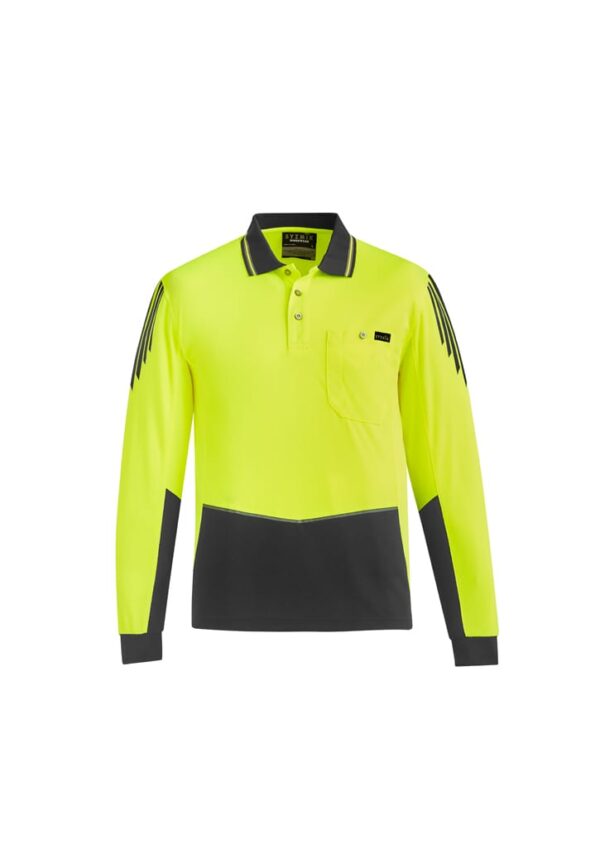 Mens Hi Vis Flux Long Sleeve Polo - Image 8