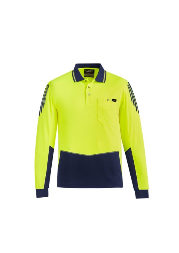 Mens Hi Vis Flux Long Sleeve Polo - Image 4