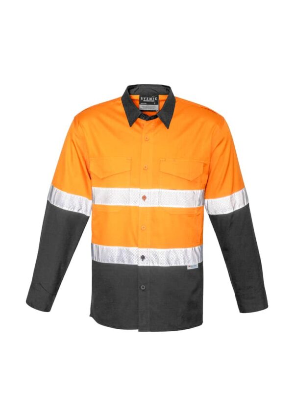 Mens Rugged Cooling Hi Vis Taped Long Sleeve Shirt - Image 4
