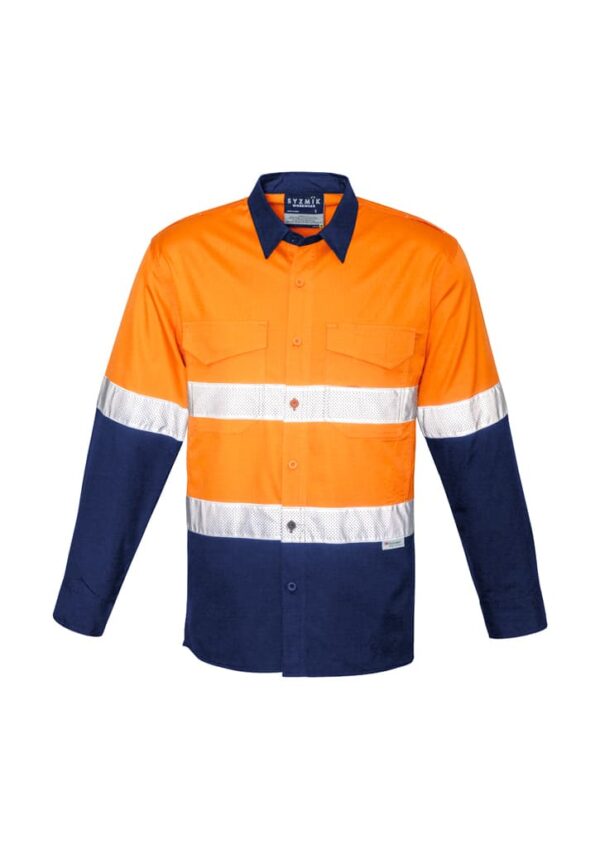 Mens Rugged Cooling Hi Vis Taped Long Sleeve Shirt - Image 6