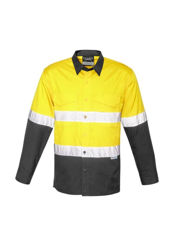 Mens Rugged Cooling Hi Vis Taped Long Sleeve Shirt - Image 2