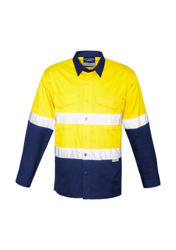 Mens Rugged Cooling Hi Vis Taped Long Sleeve Shirt - Image 8