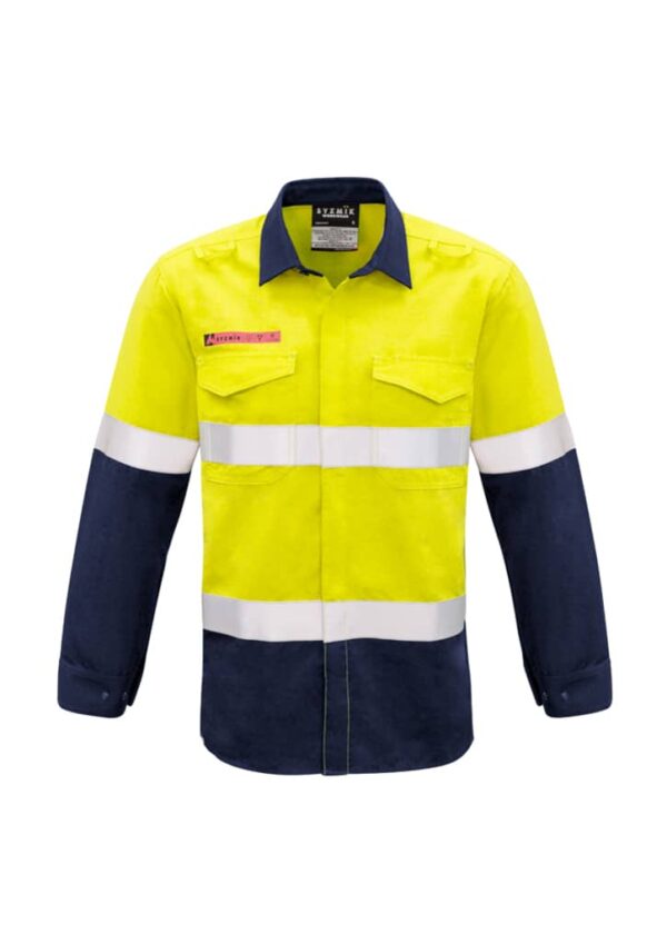 Mens Red Flame Hi Vis Shirt - Hoop Taped - Image 4