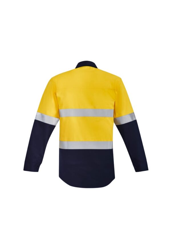 Mens Orange Flame Hi Vis Open Front Spliced Shirt - Hoop Taped - Image 3
