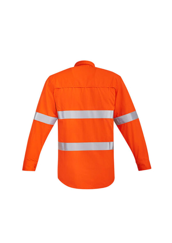 Mens Orange Flame Hi Vis Open Front Shirt - Hoop Taped - Image 2