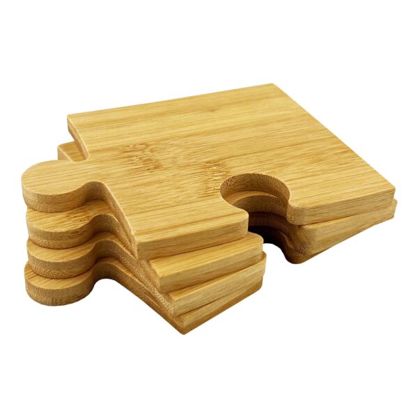 Puzzle Bamboo Coaster Set - Image 3