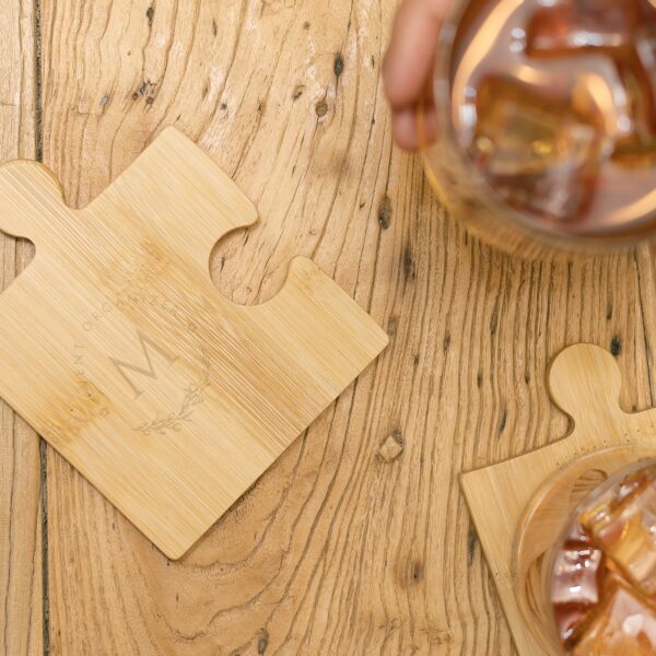 Puzzle Bamboo Coaster Set - Image 5