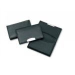 Premium Leather Card Holder with Silver Trim
