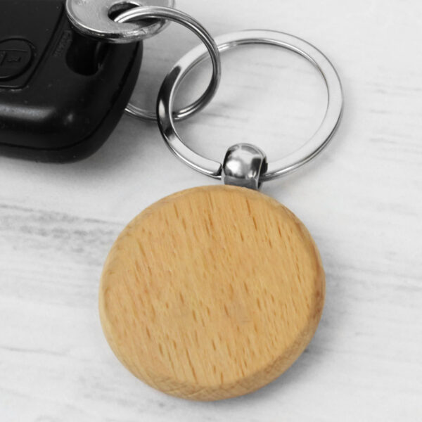 Wood Round Key Ring - Image 3
