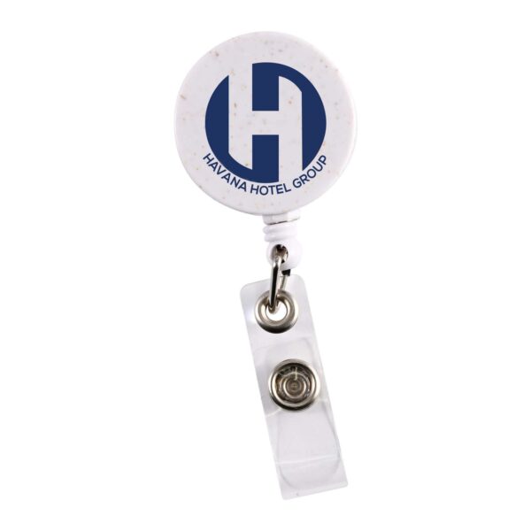 Retractable Badge Holder Wheat Straw - Image 3