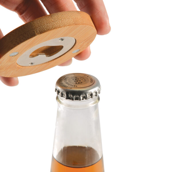 Discus Bamboo Bottle Opener Coaster - Image 8